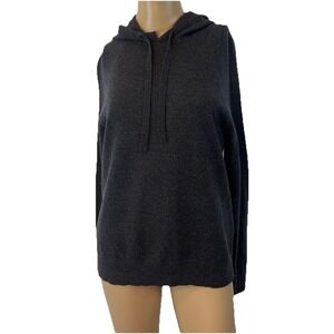 Banana Republic Italian 100% Merino Wool Blend Sweater Grey Hoodie Pullover Sz S
